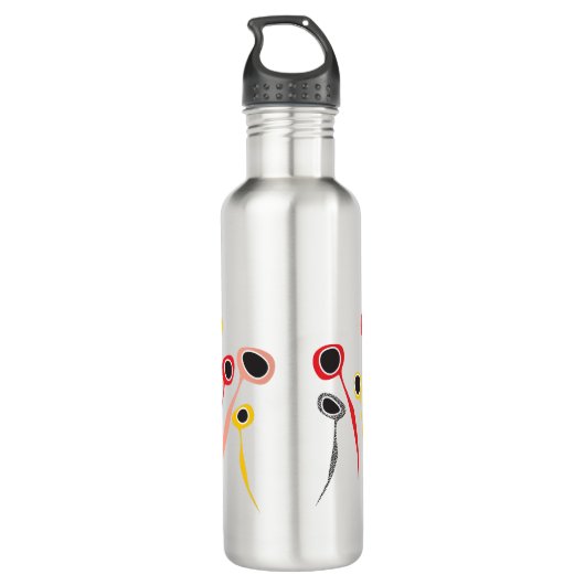 Retro-Blume Edelstahlflasche (Rückseite)