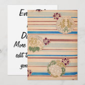 Retro-Blume Einladung (Vorne/Hinten)