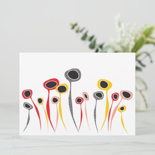 Retro-Blume Einladung (Stehend Vorderseite)