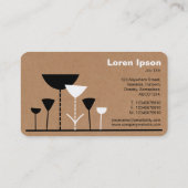 Retro-Blume - Faltschachtel Hintergrund Visitenkarte (Rückseite)