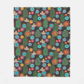 Retro, Blume Fleecedecke (Vorderseite)