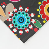 Retro, Blume Fleecedecke (Ecke)
