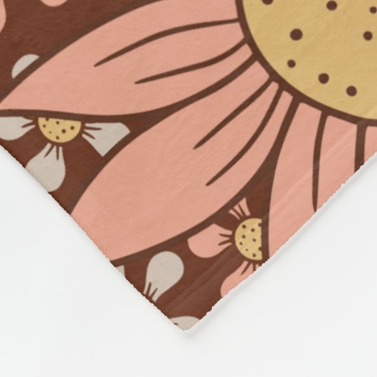 Retro-Blume Fleecedecke (Ecke)