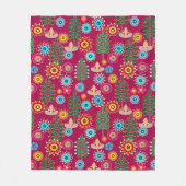 Retro, Blume Fleecedecke (Vorderseite)