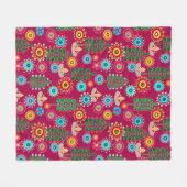 Retro, Blume Fleecedecke (Vorderseite (Horizontal))