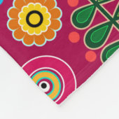 Retro, Blume Fleecedecke (Ecke)