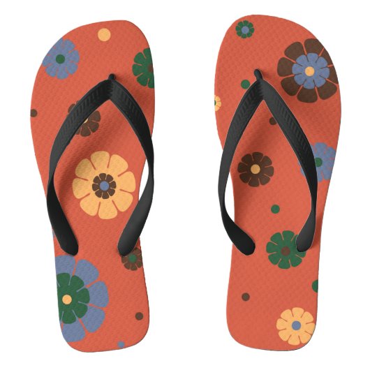 Retro-Blume Flip Flops Badesandalen (Fußbett)