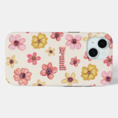 Retro Blume Floral Botanische Weibchen Name Case-Mate iPhone Hülle (Rückseite (Horizontal))