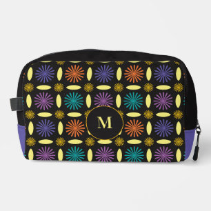 Retro-Blume Formen Monogramm Personalisiert Waschbeutel