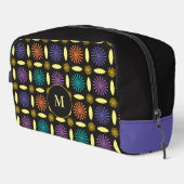 Retro-Blume Formen Monogramm Personalisiert Waschbeutel (Rechte Ecke)