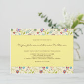 Retro-Blume ・ Gelb ・ Einladung zum Hochzeitsfeiern (Stehend Vorderseite)