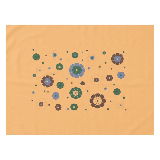 Retro Blume Gelbe Tablette Tischdecke (Vorderseite (Horizontal))