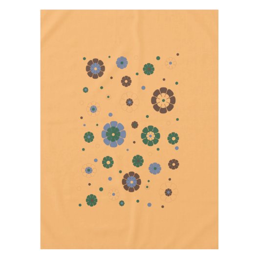 Retro Blume Gelbe Tablette Tischdecke (Vorderseite)