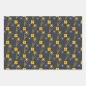 Retro-Blume Gelbes Blumengartenmuster Geschenkpapier Set (Vorderseite 3)