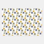 Retro-Blume Gelbes Blumengartenmuster Geschenkpapier Set (Vorderseite)