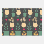 Retro-Blume Gelbgartenmuster Geschenkpapier Set (Vorderseite 3)