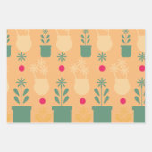 Retro-Blume Gelbgartenmuster Geschenkpapier Set (Vorderseite 2)