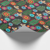 Retro, Blume Geschenkpapier (Ecke)
