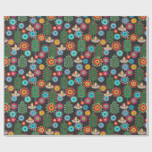 Retro, Blume Geschenkpapier (Flach)
