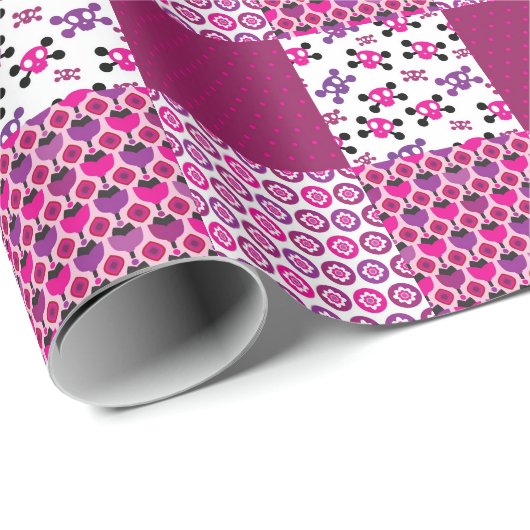 Retro-Blume Geschenkpapier (Rolleneckpunkt)