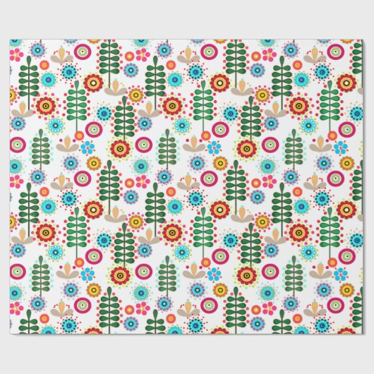 Retro, Blume Geschenkpapier (Flach)