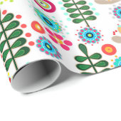 Retro, Blume Geschenkpapier (Rolleneckpunkt)