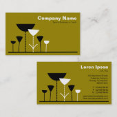 Retro-Blume - Golden Brown Visitenkarte (Vorne/Hinten)