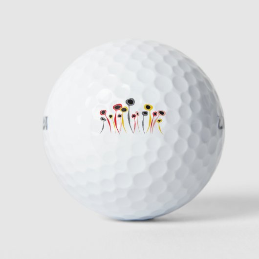 Retro Blume Golfball (Vorderseite)