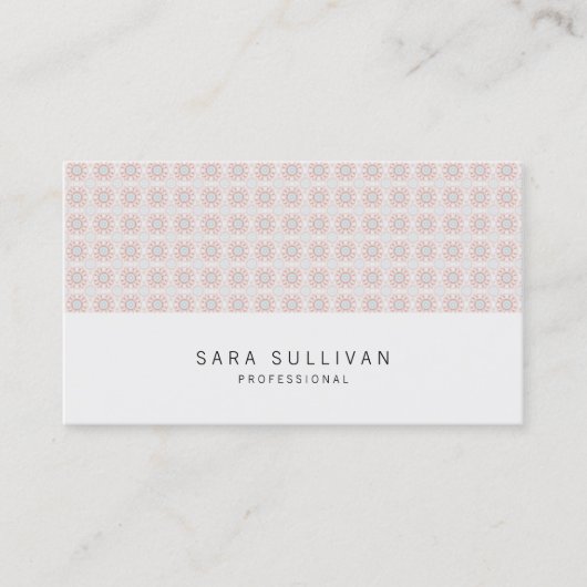 Retro Blume Grid Beruflich BusinessCard Visitenkarte (Vorderseite)