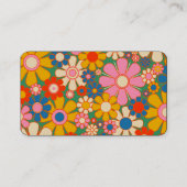 Retro Blume Groovy Farbiger 60er Floral Visitenkarte (Rückseite)