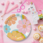 Retro Blume Groovy Hippie 60er Birthday Pappteller (Party)