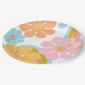 Retro Blume Groovy Hippie 60er Birthday Pappteller (Schrägansicht)