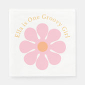 Retro Blume Groovy Hippie 60er Birthday Serviette (Vorderseite)