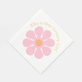 Retro Blume Groovy Hippie 60er Birthday Serviette (Ecke)