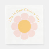 Retro Blume Groovy Hippie 60er Birthday Serviette (Vorderseite)