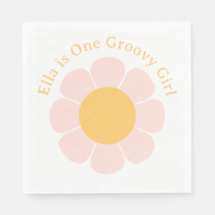 Retro Blume Groovy Hippie 60er Birthday Serviette