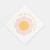 Retro Blume Groovy Hippie 60er Birthday Serviette (Ecke)