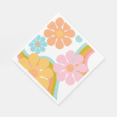 Retro Blume Groovy Hippie 60er Birthday Serviette (Ecke)