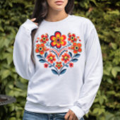 Retro-Blume Herz Sweatshirt