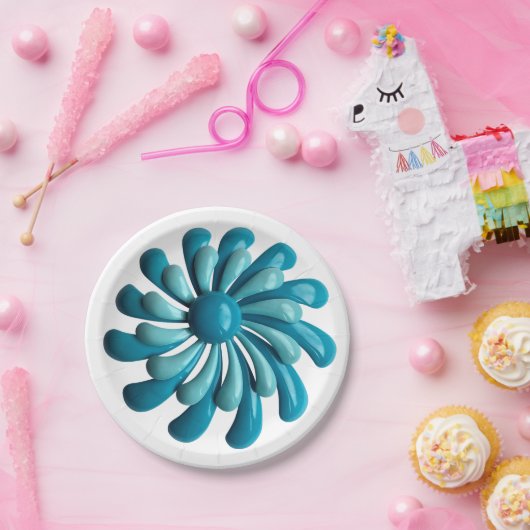 Retro Blume - Hochzeit im Blumenfrühling Sommergar Pappteller (Party)