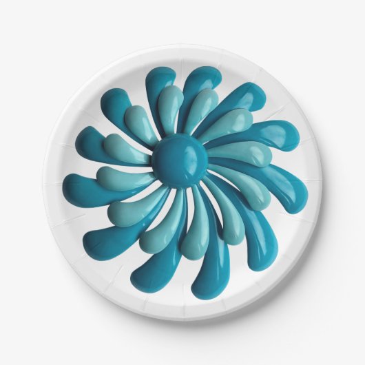 Retro Blume - Hochzeit im Blumenfrühling Sommergar Pappteller (Vorderseite)