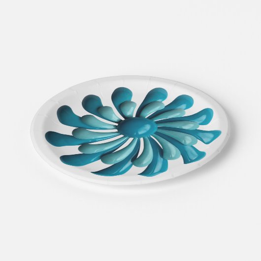 Retro Blume - Hochzeit im Blumenfrühling Sommergar Pappteller (Schrägansicht)