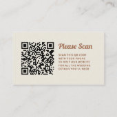 Retro-Blume | Hochzeitsseite QR Code Begleitkarte (Rückseite)