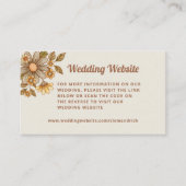 Retro-Blume | Hochzeitsseite QR Code Begleitkarte (Vorderseite)