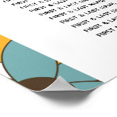 Retro-Blume-Hochzeitstabelle der 60er Jahre Poster (Ecke)