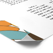 Retro-Blume-Hochzeitstabelle der 60er Jahre Poster (Ecke)