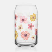 Retro-Blume Hübscher botanischer Niedlicher Name Dosenglas (Vorderseite)