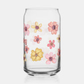 Retro-Blume Hübscher botanischer Niedlicher Name Dosenglas (Rückseite)