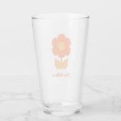 Retro-Blume im 70er Orange Personalisiert Glas (Rückseite)