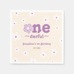 Retro-Blume ist nicht 1. Geburtstag Serviette